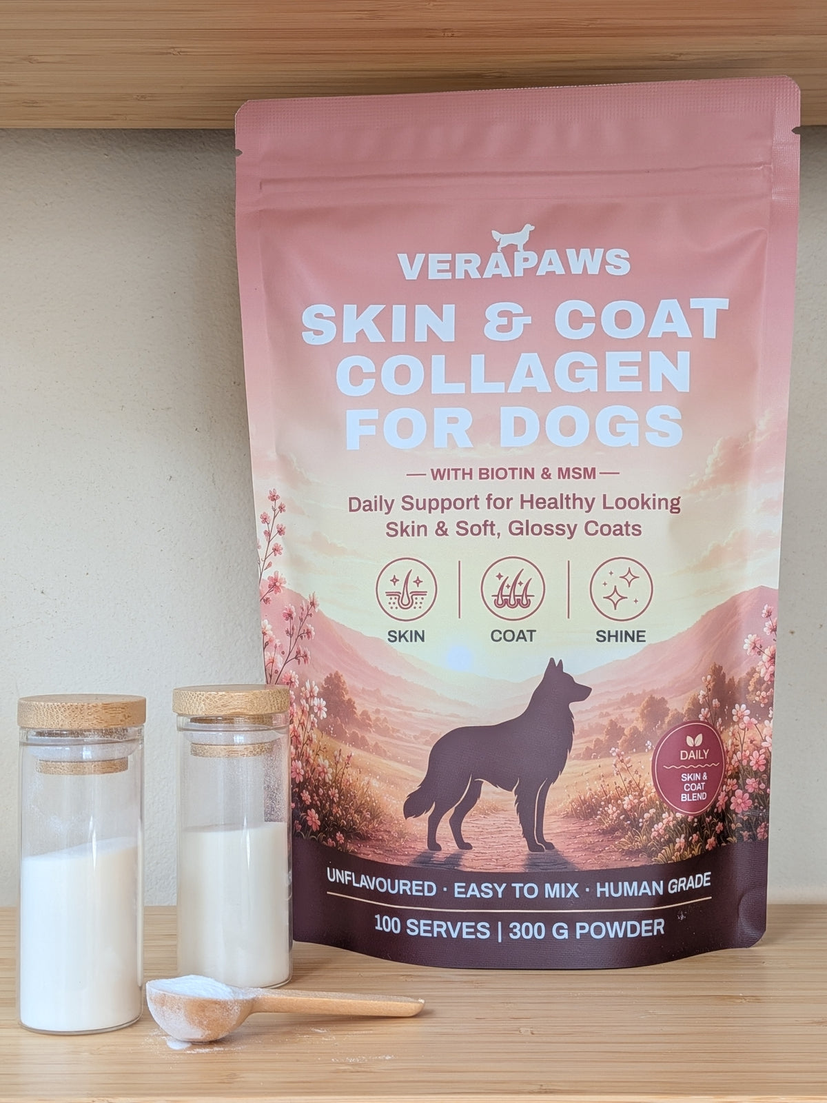 Bag of Skin and Coat Collagen For Dogs with biotin and MSM